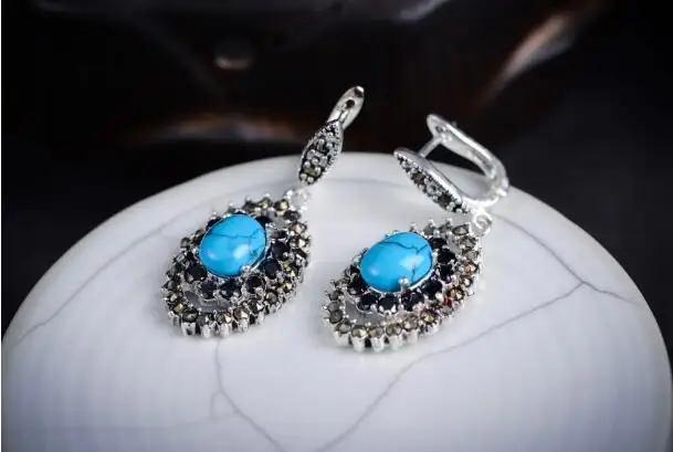 Jewelry Jade Earring 6 choices Women Genuine 925 Silver natural jade Marcasite Earrings Free Shipping | Украшения и аксессуары