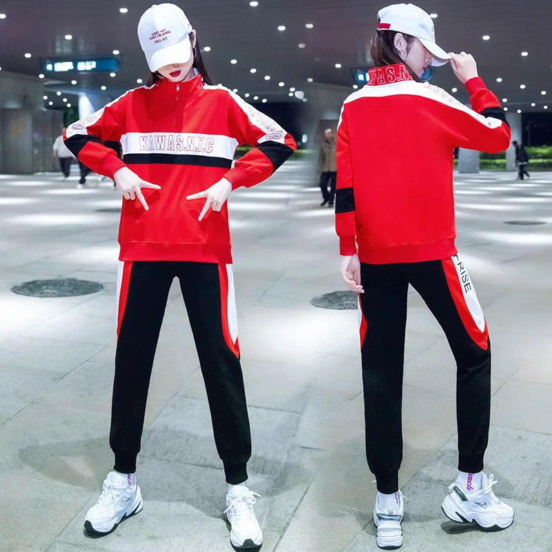 

Photo Shoot Sports Set Women's Long Sleeve Hoodie Casual Contrast Color Western Style Running Street Online Celebrity Shuffle Tw
