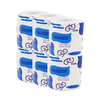 

6pcs/bag 3ply White Toilet Tissue Hollow Replacement Roll Paper Clean Prevent Flu Cleaning Toilet Tissue Soft Toilet Paper