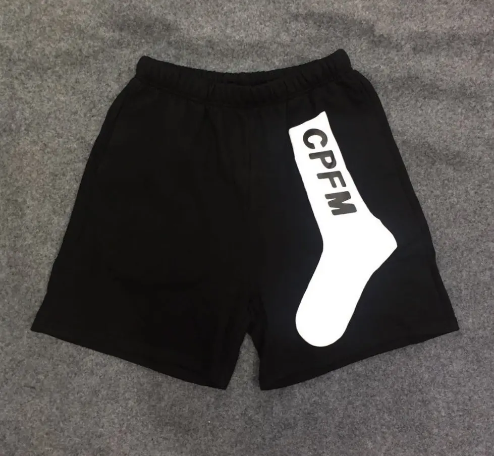 

New 3 Dimensional Printing Sock CPFM.XYZ Washed Do Old Shorts 1:1 High Quality Mens Shorts Drawstring CPFM XYZ Shorts