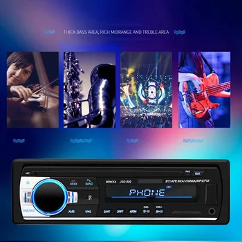 Radio y reproductor Multimedia con Bluetooth para coche, dispositivo electrónico de recepción de entrada Aux, MP3, WMA, WAV, sin pantalla, DVDCD