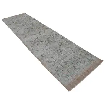 

86x306 Cm Beige Handmade Overdyed Runner Rug-3x10 Ft