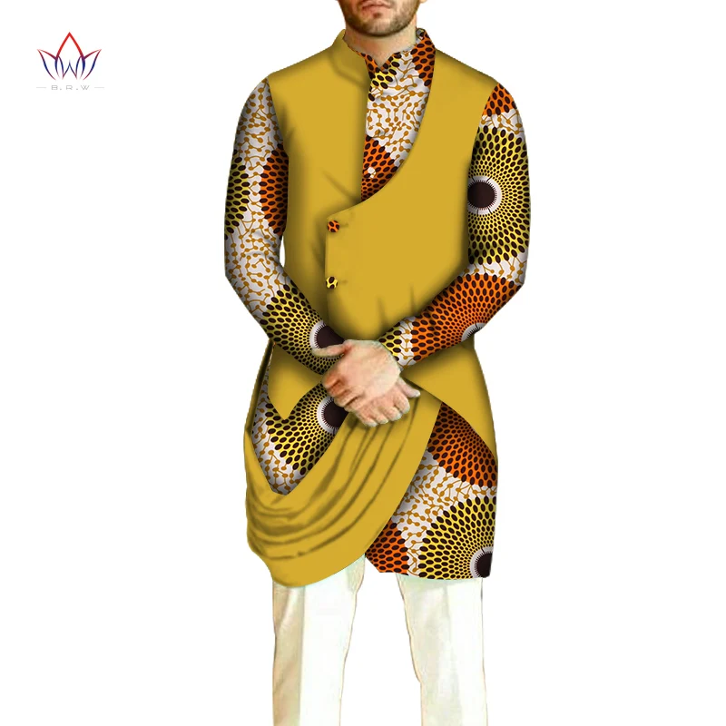 20 African Men Clothes Cotton Dashiki Men Long Sleeve Shirt Top Shirts Bazin Riche Men Shirt Traditional African Men Shirt WYN1016 - Цвет: 20
