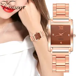 2019, Vansvar, роскошные женские часы, кварцевые, с экраном, нержавеющая сталь, стальная полоса, женские наручные часы, reloj mujer relogio feminino
