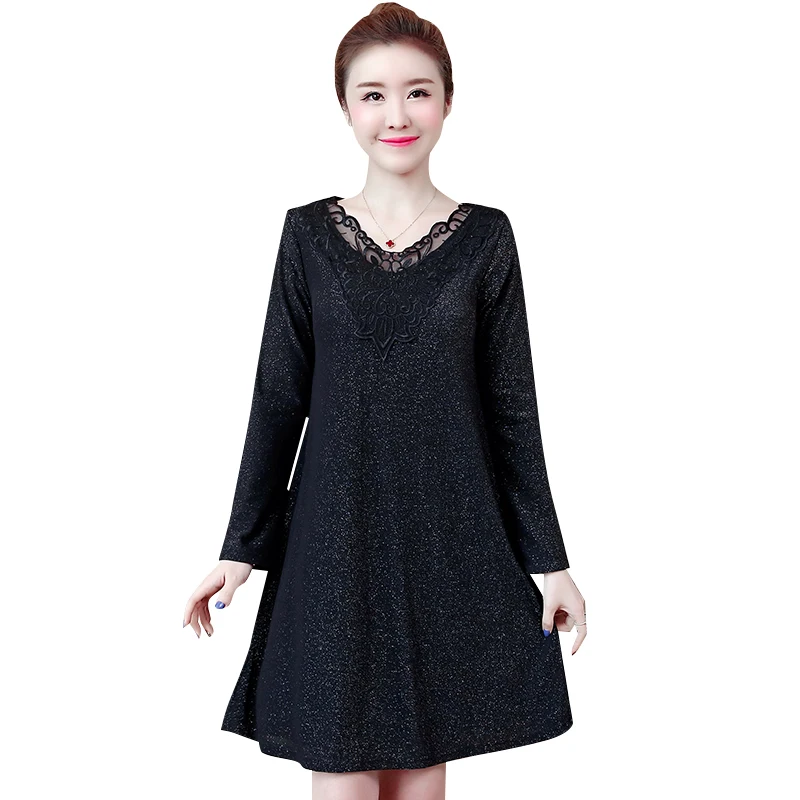 Женское коктейльное платье с длинным рукавом свободного покроя|Коктейльные