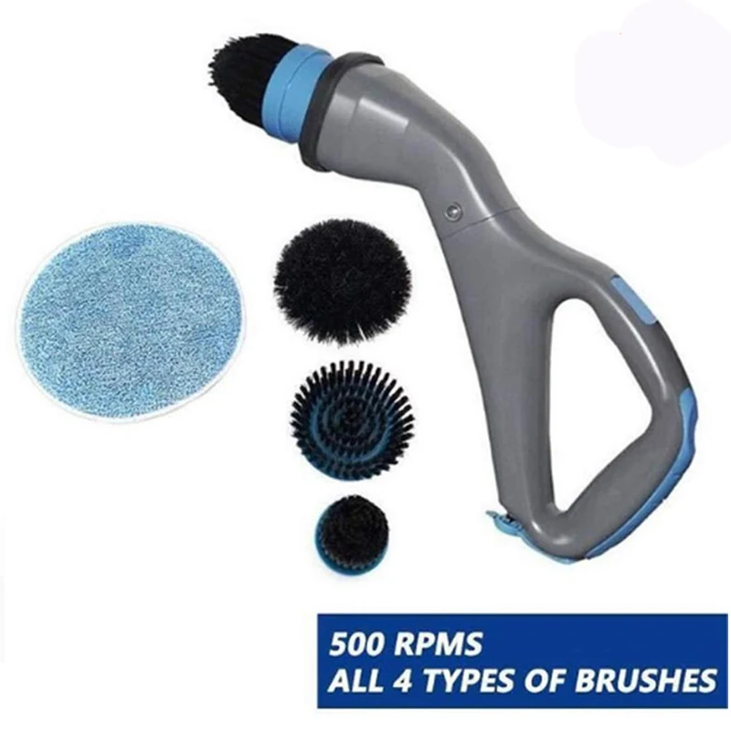 Ceny 4 szt. Akumulatorowa przenośna szczotka do czyszczenia mięśni elektryczna szczotka do czyszczenia z głowice szczotek łazienka kuchnia do wanny i prysznica szczotka do płytek