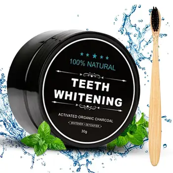 

Natural Activated Organic Charcoal Teeth Whitening Powder Toothbrush Set Teeth Whitener Care