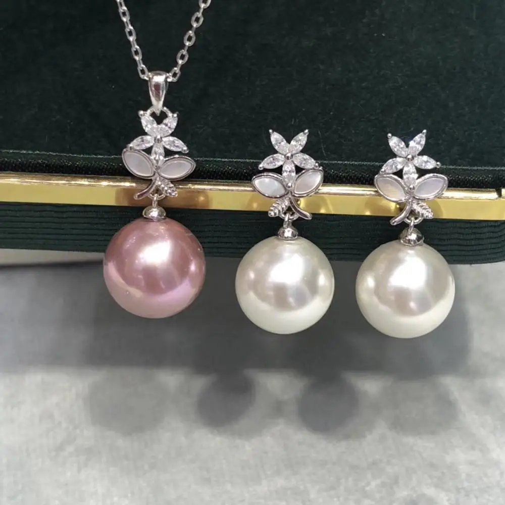 

Unique 925 Sterling Silver Pendant Earrings Mountings Findings Base Jewelry Set Mounts Settings Parts for Pearls Beads Crystal