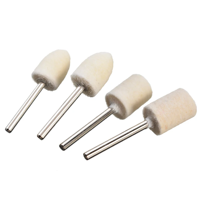 129Pcs Wool Polishing Wheel Set 3.175mm Felt Wool Polishing Grinding Buffing Pad Rotary Tools For Metal Surface Polishing