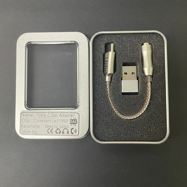 USB C 타입 DAC 헤드폰 앰프, 오디오 인터페이스 DAC 오디오 어댑터 칩 디코딩 이어폰, 3.5mm 출력, LXDAC A05 CX31993