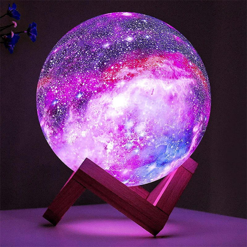 Tanie Dropship 3D drukowana gwiazda księżyc światła kolorowe akumulator dotykowy lampki