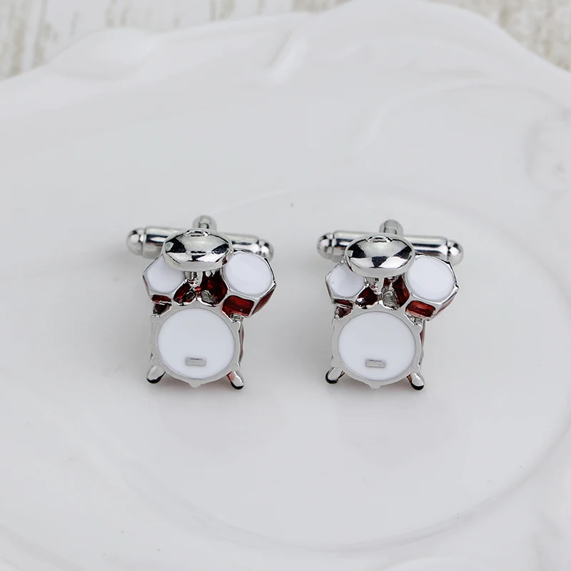 

Musical instruments Drum Set Design Cufflinks Funny Drum Kit Cuff Link Music Fans Cuff Buttons Pins for Mens Gift Jewelry