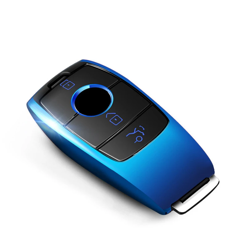 

Car Key Case TPU All Inclusive Three Button Key Protector Cover for Mercedes Benz E Class W213 2017 2018 Car Styling(Blue)