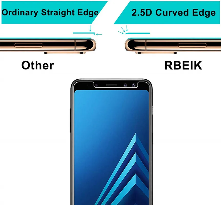 2 шт Защитное стекло для samsung Galaxy A5 A7 A8 A9 A8 Plus, защита экрана 2.5D, закаленное стекло для samsung A9 Star lite