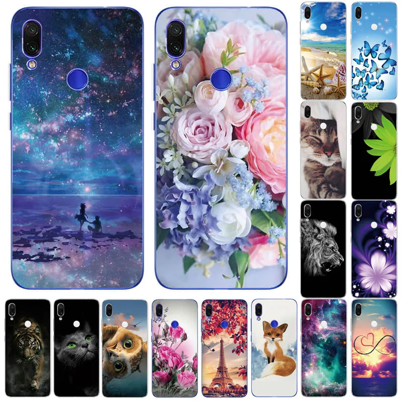 Funda de TPU suave para Xiaomi Redmi Note 7 6 Pro 5 Pro, funda transparente con flores y animales|Fundas antigolpes para teléfono| - AliExpress