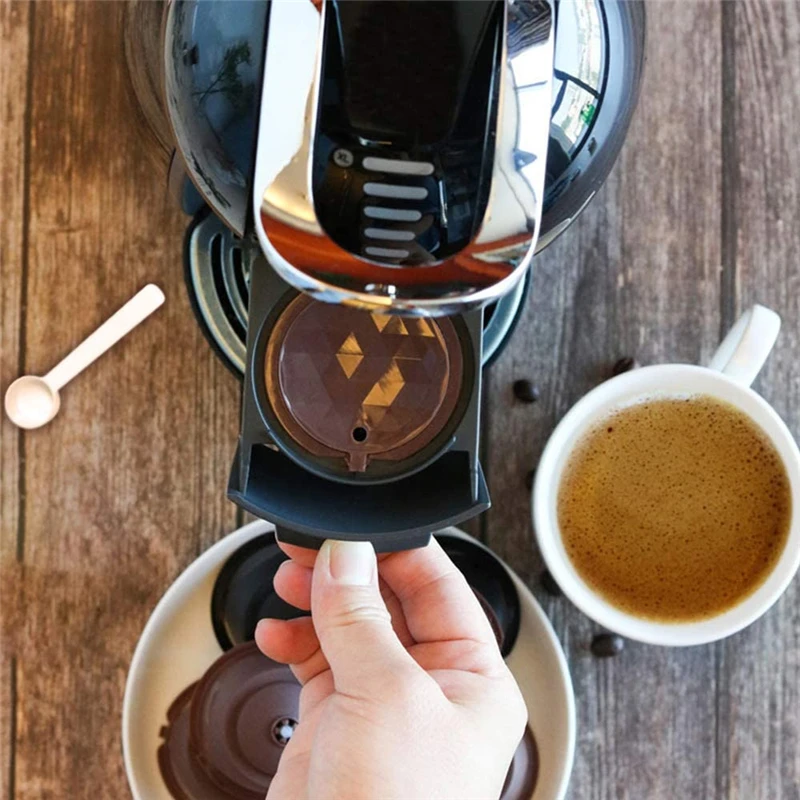 Capsulas Dolce Gusto Recargables 6 Pcs Capsulas Reutilizables Para Máquina Dolce Gusto De Café Cápsula Recargable Con 1 Cuchara Y 1 Cepillo Para Cocina Y Oficina Cápsulas Dolce Gusto Reutilizables