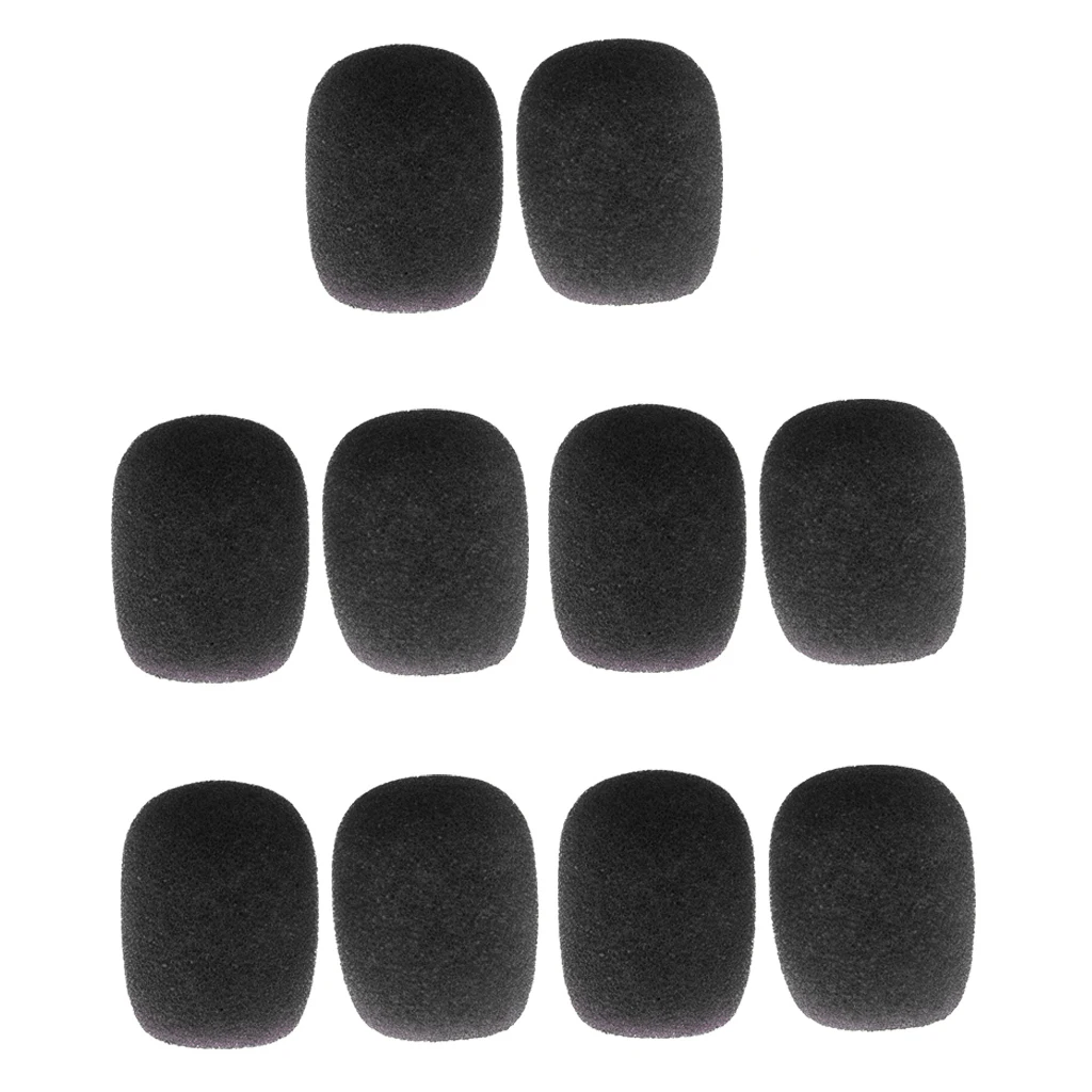 Practical Pack/20pcs Blue Black Sponge Clip-on Headset Microphone Windshields Mic Accessory