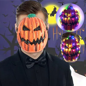 

Spot Halloween LED Glowing Props Scary Mask Toy Colorful Festival Mask Creative Christmas Santa Mask Hot Funny Fast Shipping