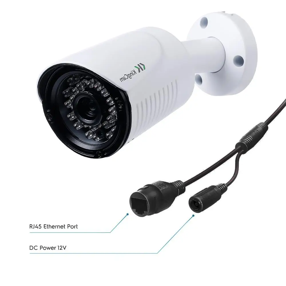 Камера видеонаблюдения Kingcam H.265 металлическая антивандальная 48 В 4 МП/1080P|camera 4mp|poe