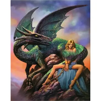 

Diamond Embroidery pattern DIY 5D Diamond Painting cross stitch Dragon,woman Rhinestones Full mosaic puzzle Sticker Decor Home