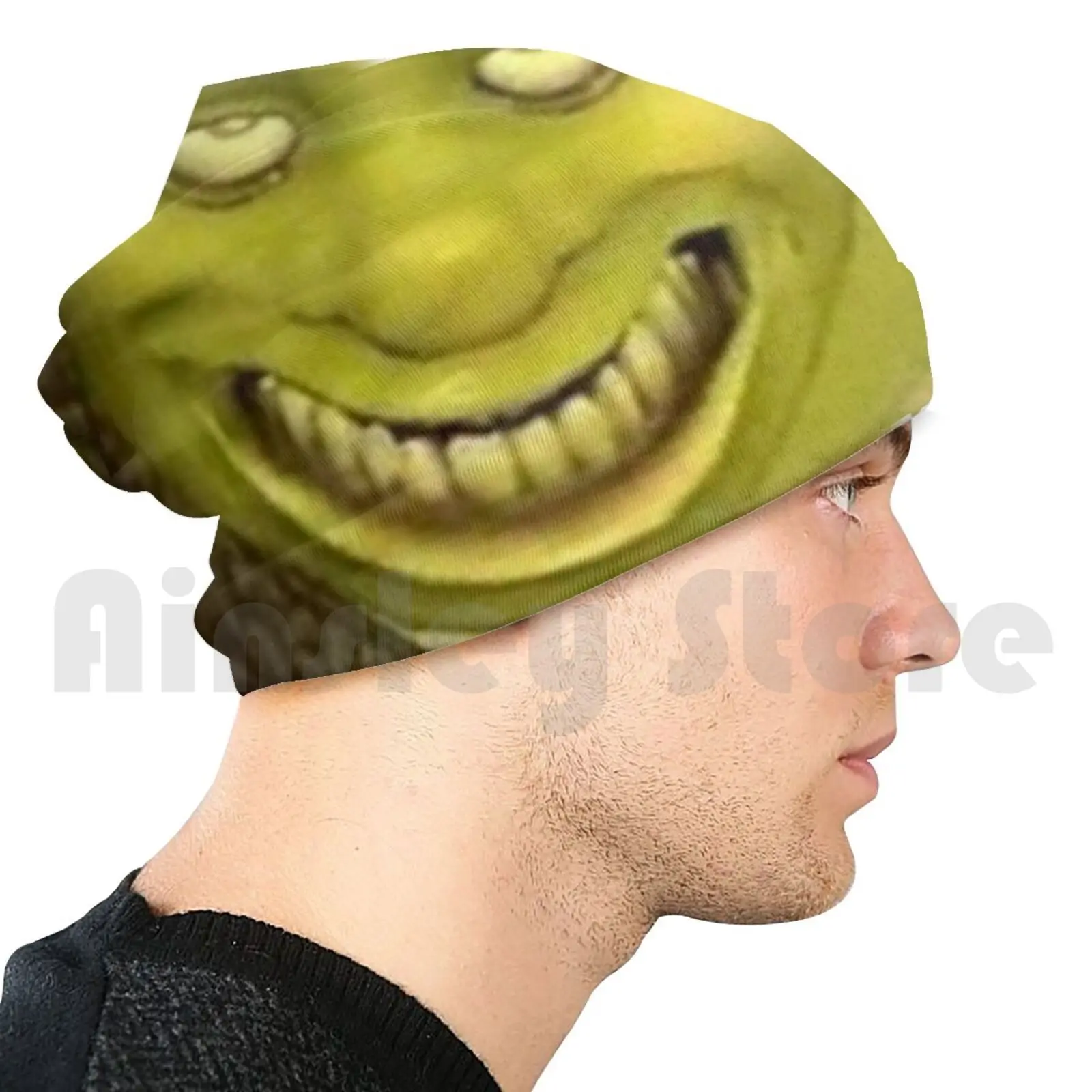 Shrek Meme Beanie Hedging Cap Diy Print Cushion Shrek Shrek Meme Shrek Meme  Face - Skullies & Beanies - AliExpress