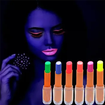 

Luminous Fluorescent Lipstick Waterproof 6 Colors Colorful Moisturizing Lasting Non-marking Noctilucent Lip Stick Party