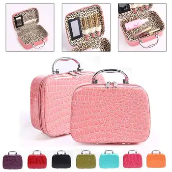 

Large Capacity Portable Cosmetic Bag With Mirror Ladies Makeup Storage Box Storage Bag Cosmetic Box Zipper Cosmetic Bag Handbags