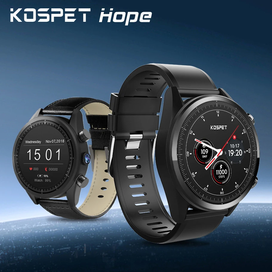 KOSPET HOPE 4g Смарт часы телефон Android 7 1 8MP камера gps сердечный ритм SmartWatch
