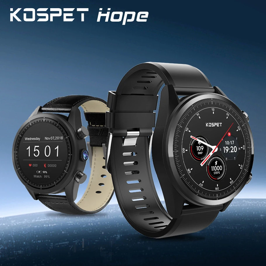 

KOSPET HOPE 4g Smart Watch phone Android 7.1 8MP Camera GPS Heart Rate smartwatch Waterproof for Samsung gear S3 huawei watch