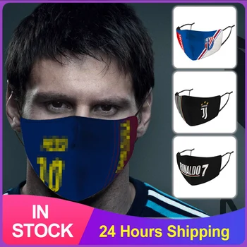 

Fashion Football Club Mask Protective Reusable Washable Adult Mouth Masks Dust Windproof PM 2.5 Face Masque Barcelona Soccer
