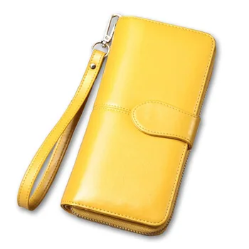 

Women's Wallet PU Leather Large-Capacity Small Change Storage Bag Simple Zip Wallet Long Hand Money Phone Bag