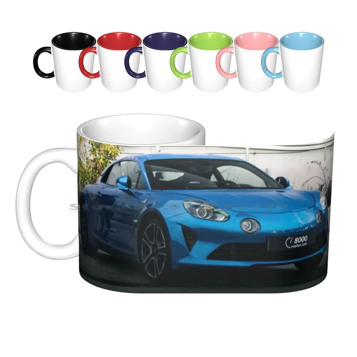 Alpine-tazas de cerámica A110 para café, té con leche, Circuito de pista, Azul, coche deportivo, competición de Madrid