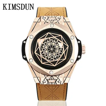 

KIMSDUN Men Automatic Self Wind Mechanical Simple Top Brand Luxury Business Watch 3D Luminous Men's Sports Watches reloj hombre