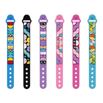 

Creative DIY Dots Bricks Kids Block Bracelet Wristband Adjustable Length Educational Building Blocks Toys For Girls Boys Gifts