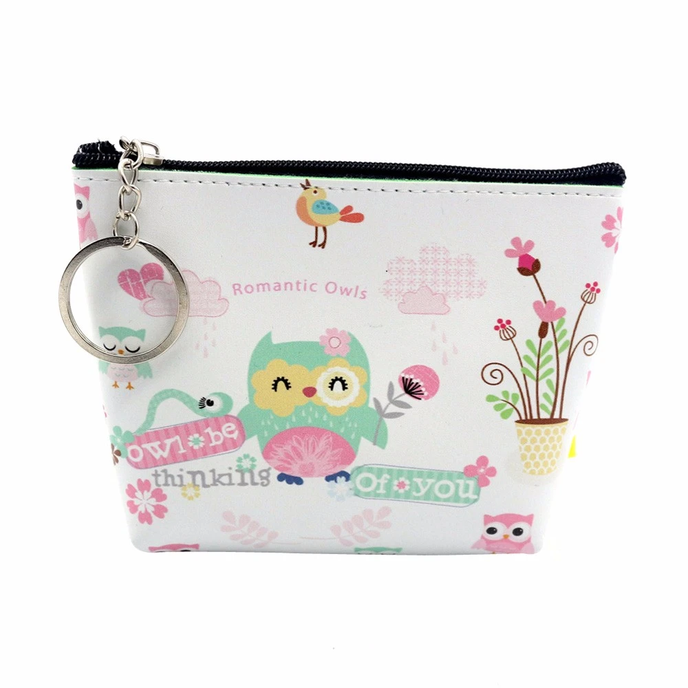 1pcs Cute Simple Retro Owl Printing Short Coin Purse Zipper Zero Wallet Child Girl Boy Women Purse Lady Bag Key Packet 818