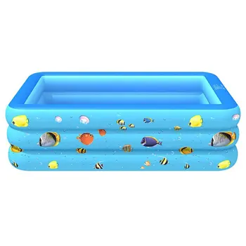 

Swimming Inflatable Pool Above Ground Rectangular Pools Summer Water Party Gift for Kids Adults Outdoor Backyard Garden