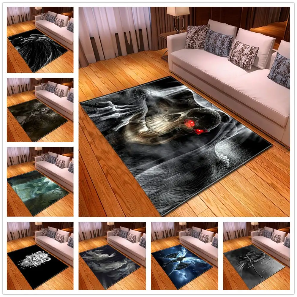 3D ковры с принтом черепа на Хэллоуин кухонный ковер для столовой