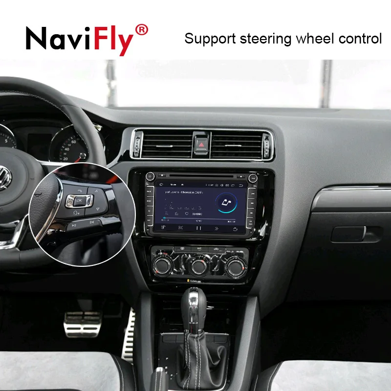 Best NaviFly 8" 2 Din DSP Android 9.0 IPS car dvd for Passat b7/POLO/GOLF 5 6/Skoda Octavia/SEAT leon with radio gps BT WIFI RDS 2