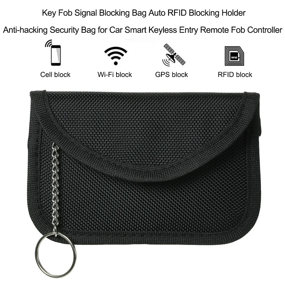 

Key Fob Signal Blocking Bag Auto RFID Blocking Holder Anti hacking Security Bag for Car Smart Keyless Entry Remote FobController