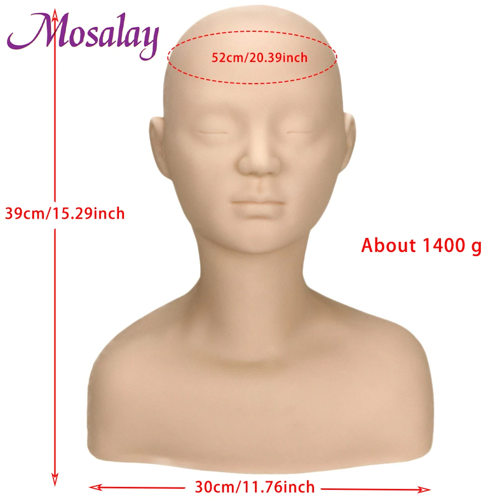 Tête de Mannequin demi-corps en Silicone souple pour la cosmétologie, pour le maquillage, la greffe, la conception des sourcils, la pratique du Massage, la peinture du visage, modèle