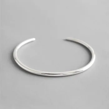

990 Sterling Silver Bangle For Women Minimalist Bracelet Femme Argent 925 Ritable Regalos Para Mujer Bijoux 2020 Gift