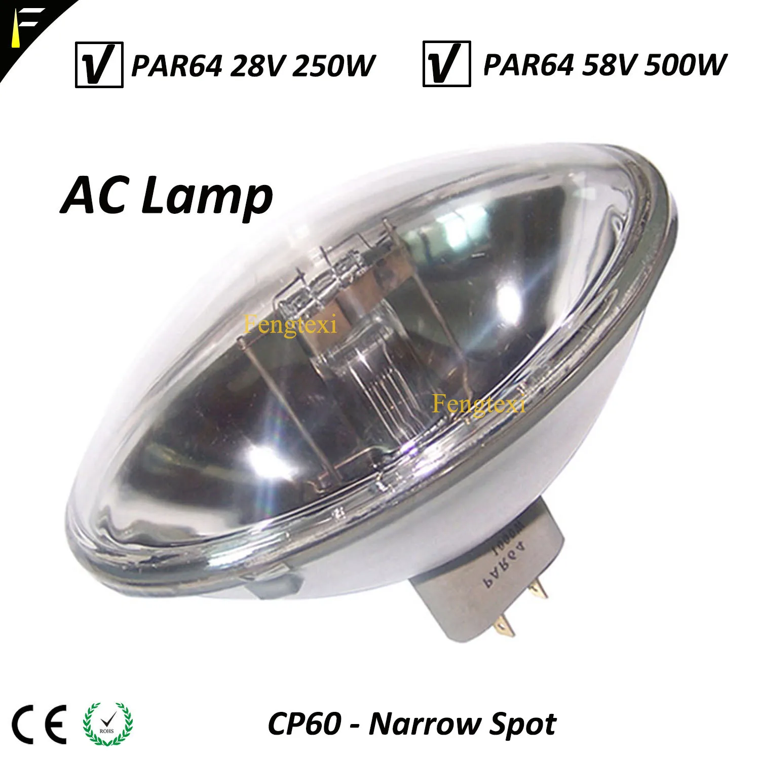 6x Par64 500W/230V VNSP CP60 Lampe 