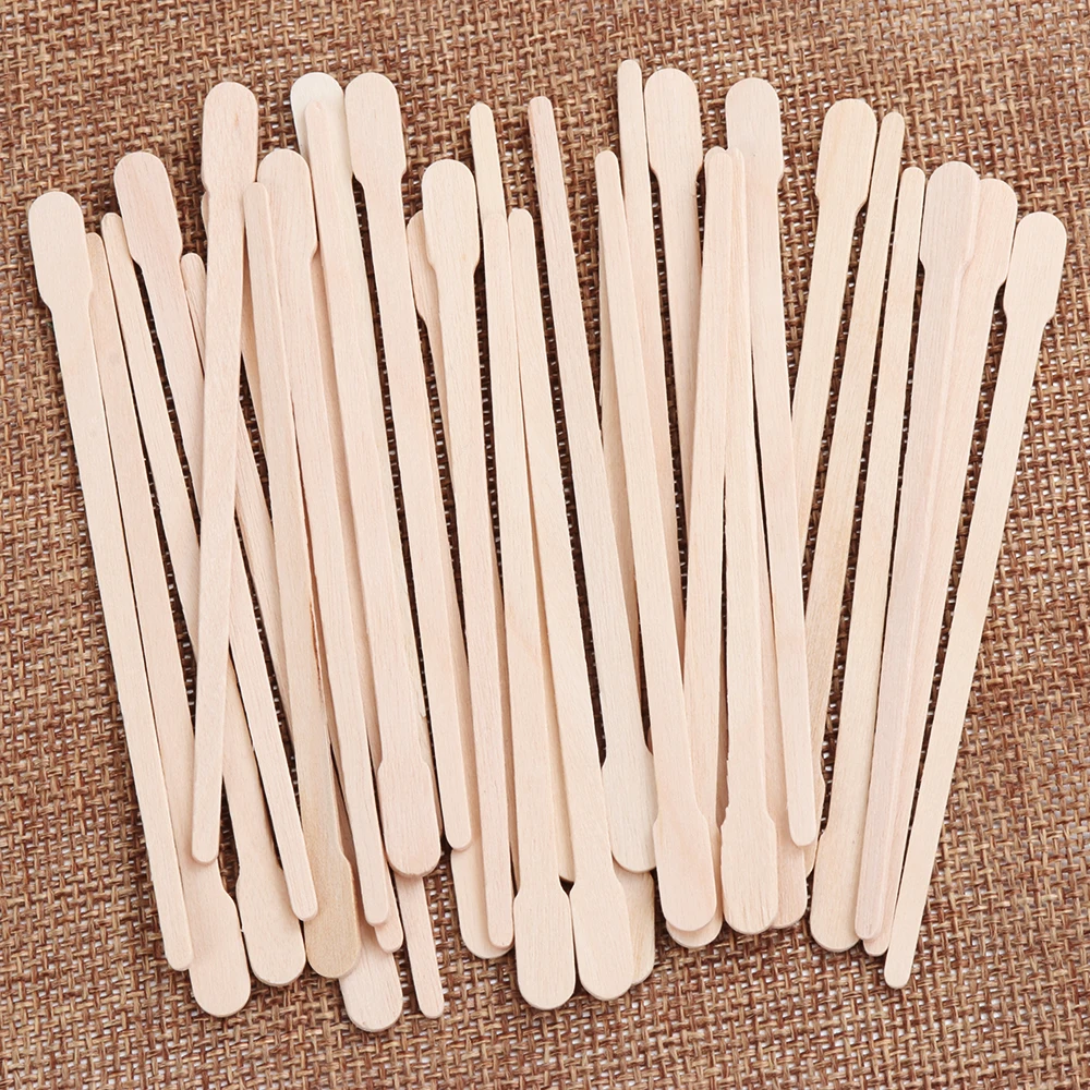 

100PCS Disposable Wooden Wax Spatulas Hair Removal Cream Waxing Bar Applicator Stick Body Beauty Wax Bean Wiping Access