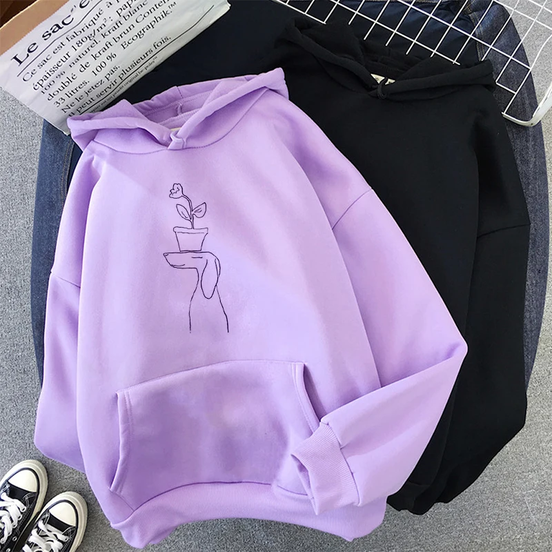 

Winter Casual Warm Plus Velvet Women Hoodies Sweatshirts Long Sleeve Girl Streetwear Pullovers Loose Hooded Female Thick Coat