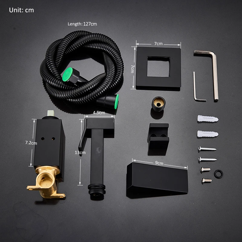 Quyanre Matte Black Bidet Shower Faucet Solid Brass Bidet Faucet Muslim Ducha Higienica Hot Cold Water Mixer Tap Toilet Faucets 6