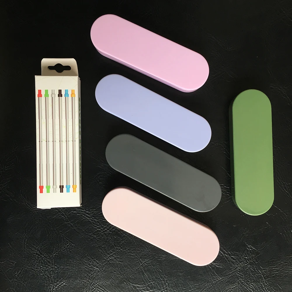 

Reusable Stainless Steel Drinking Straws Telescopic Metal Straw With Brush Portable Storage Case Rope Bar Party Kitchen Tools