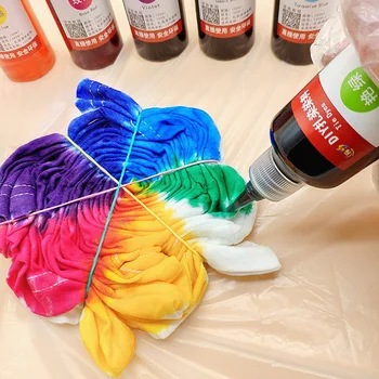 

100ml Cold Dyeing Liquid Tie-dye Dye Manual DIY Clothing Fabric Dyeing Pigment Accessories Materials