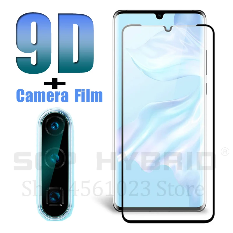 Для huawei p30 pro Чехол для huawei p20 lite P smart plus+ Z P10 крышка 9D закаленное стеклянный объектив камеры протектор экрана 20 - Цвет: Front 9D and Camera