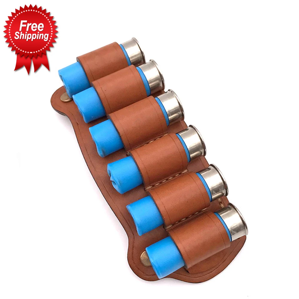 Держатель для патрона из натуральной кожи 12 г 6 картриджей|shotgun shell holder|pouch airsoftshotgun