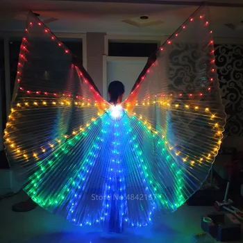 

Carnival Party Luminescent Bee Wings Cosplay Costume Belly Dance Props Adult Women Shiny Golden Stage Performance Accessories